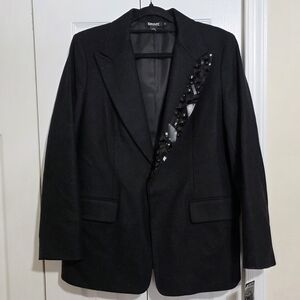 DKNY Black Blazer with Embellished Detail